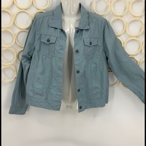 L.L. Bean linen cotton blend trucker jacket M